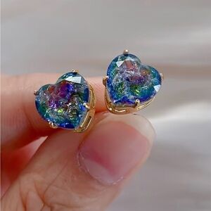 Heart-Shaped Multicolor Earrings